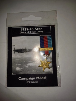 O frumoasa miniatura (replica recenta) &amp;quot;Star 1939-45 / Battle of Britain Clasp&amp;quot; foto