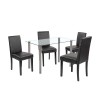 Set de masă Karin 4+1 alb-negru