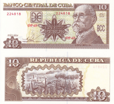 CUBA 10 pesos 2014 UNC!!! foto