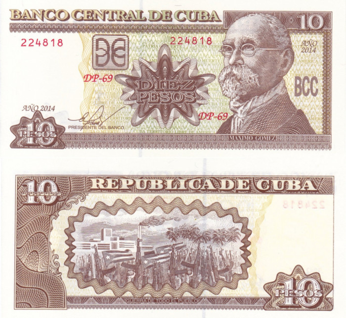 CUBA 10 pesos 2014 UNC!!!