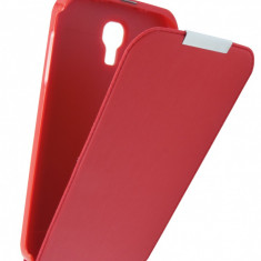 Husa flip TelOne Slim Iron rosie pentru Samsung Galaxy S4 i9500/i9505/i9506/i9515 (Value Edition)
