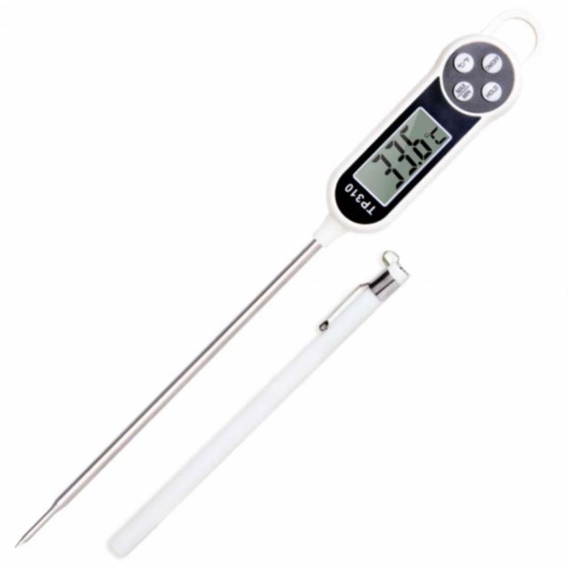 Termometru digital alimentar de insertie cu tija Pufo, afisaj LCD, 4 butoane si oprire automata, interval masurare -50&deg; C - +300&deg; C