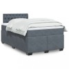 VidaXL Pat box spring cu saltea, gri &icirc;nchis, 120x200 cm, catifea 3286289