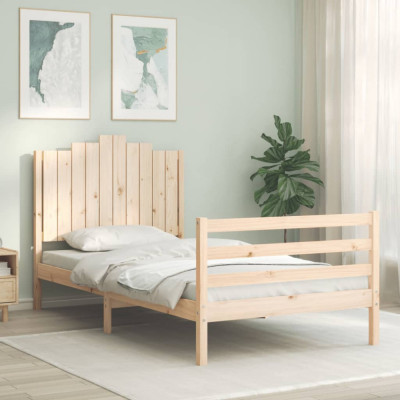 Cadru de pat cu tablie, 100x200 cm, lemn masiv GartenMobel Dekor foto
