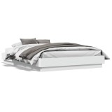 Cumpara ieftin Cadru de pat, alb ,135x190 cm, lemn prelucrat