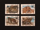 Serie Completă 4 Timbre Afganistan 1985 WWF Leopard de Persia Animalia Sauvages Ștampilate - A992