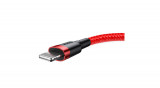 Baseus Lightning Cafule Cablu de date și &icirc;ncărcare pentru iPhone 2.4A 1m roșu roșu (CALKLF-B09)