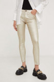 Cumpara ieftin Answear Lab pantaloni femei, culoarea auriu, mulata, medium waist