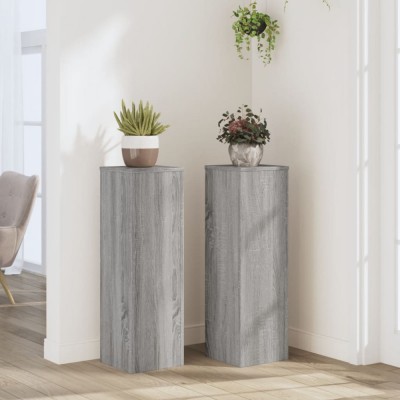 Gossi suporturi de plante 2 buc. gri sonoma 25x25x80cm lemn prelucrat foto