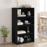 Gossi dulap inalt, negru, 70x41x124 cm, lemn prelucrat