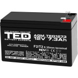 Acumulator plumb acid TED Electric BA088422, 12 V, 7300 mAh