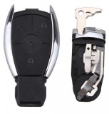 Carcasa Cheie Smartkey pentru Mercedes Benz, 3 butoane, Model Cromat, Aftermarket
