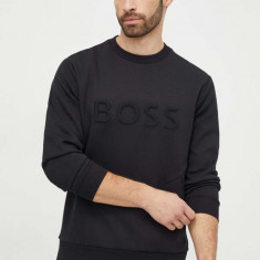 BOSS Green bluză bărbați, culoarea negru, cu imprimeu 50510350