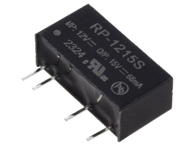Convertor DC/DC 1W 10.8-13.2V la 15V 66mA RP-1215S foto