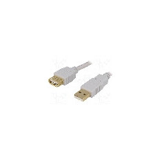 Cablu USB A mufa, USB A soclu, USB 2.0, lungime 1.8m, gri, BQ CABLE - CAB-USB2AAF/1.8G-G