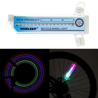 Lumina spita bicicleta 32 led-uri 4 culori 30 modele glow baterii aaa foto