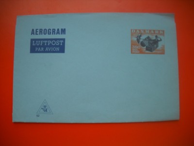 HOPCT PLIC FDC S NR 539 AEROGRAMA DANEMARCA -NECIRCULAT foto