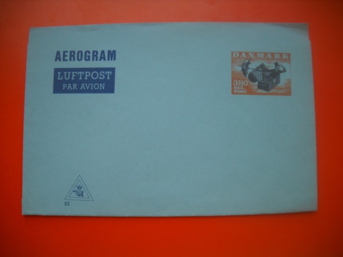 HOPCT PLIC FDC S NR 539 AEROGRAMA DANEMARCA -NECIRCULAT