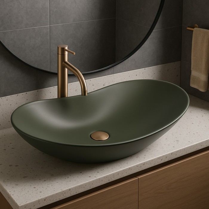 Lavoar pentru blat Rea Royal Olive Matt