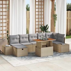 vidaXL Set de canapele pentru grădină 8 pcs Bej poliratan 3361392