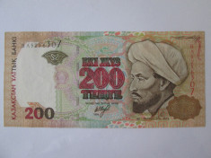 Rara! Kazahstanan 200 Tenge 1999 aUNC foto