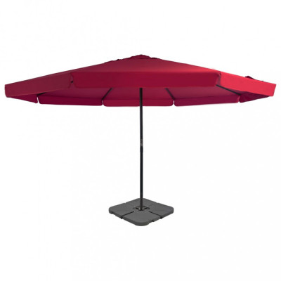 vidaXL Umbrelă de exterior cu bază portabilă, roșu foto