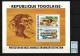 Togo, 1977 | Protejarea animalelor &icirc;n pericol de extincţie - Animale | MNH | aph, Fauna, Nestampilat