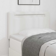 vidaXL Tăblie cap cu lumini cu bandă LED Pe perete Alb 90 cm PVC 42007294