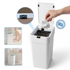 Cos de gunoi cu senzor de miscare infrarosu, 9 L, Koken Capac automat anti-miros, silentios, Rezistent la apa IPX5, Design elegant slim, Cos gunoi buc