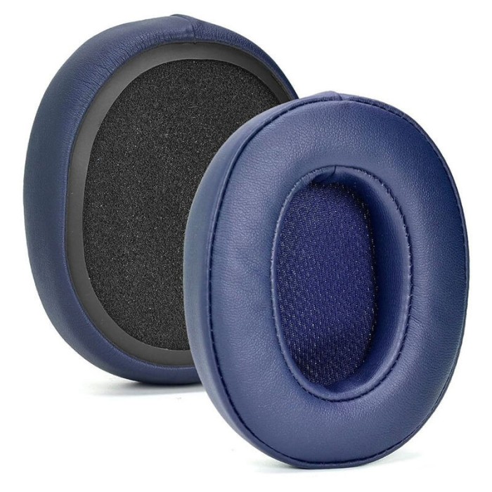 Set 2 bureti Edman pentru casti Skullcandy Crusher 3.0 / 2.0 / 360 / EVO / ANC, Hesh 3, Venue Wireless Over-Ear, Piele ecologica, Albastru