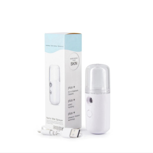 Dispozitiv facial pentru hidratarea fetei, GMO, curatare si hidratare ionica, alb