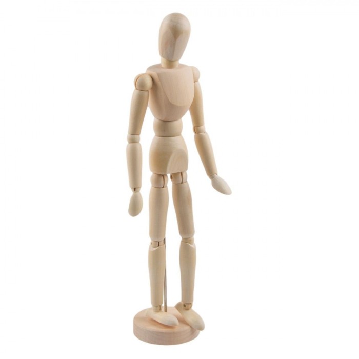 Manechin Lemn, Inălțime 30 cm, Articulații Mobile, Bază Rotundă