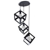 Pendul Fedra 3xE27 negru metal 528/3R