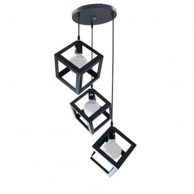 Pendul Fedra 3xE27 negru metal 528/3R foto