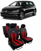 Huse scaune auto piele si textil VW GOLF VII (2012-2019) Negru+Rosu, Umbrella
