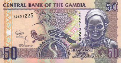 GAMBIA █ bancnota █ 50 Dalasi █ 2018 █ P-28d █ UNC █ necirculata foto