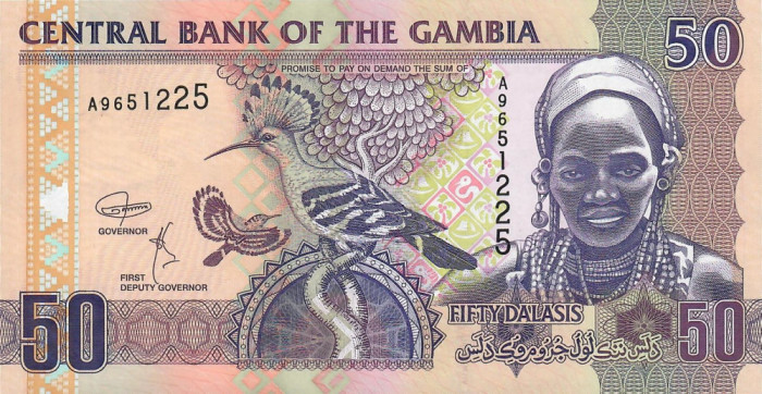 GAMBIA █ bancnota █ 50 Dalasi █ 2018 █ P-28d █ UNC █ necirculata