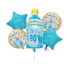 Set Baloane, Model It&#039;s a Boy, Tematica Gender Reveal, pentru Botez, Albastru