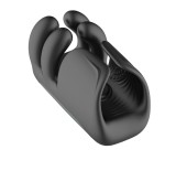 Masturbator Barbati Power, Functie de Vibratii, Pulsare, Strangere, Silicon, USB, Negru, 14 cm