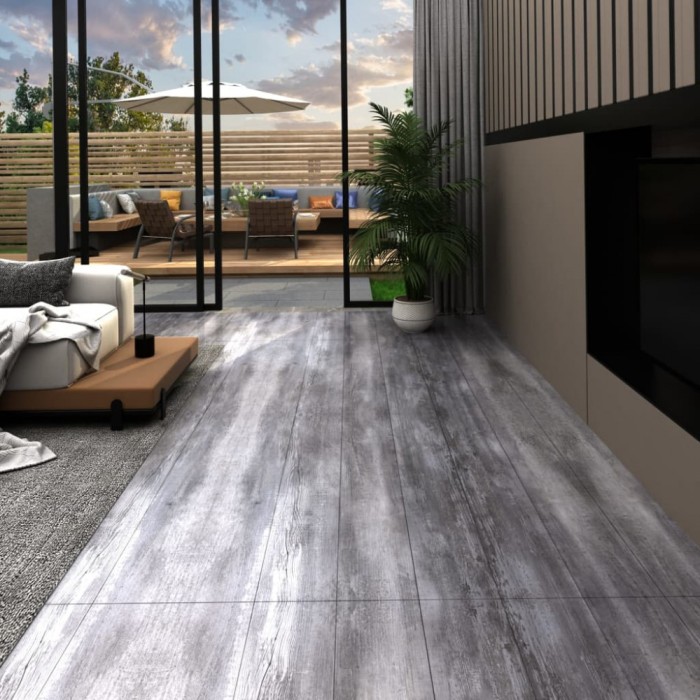 Plăci pardoseală autoadezive, lemn gri mat, 2,51 m&sup2;, 2 mm, PVC