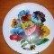 Farfurie portelan de colectie Gustavsberg Suedia buchet de flori colorate