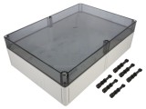 Carcasă universală din policarbonat, gri, IP66, 254x361x111 mm