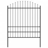 Gard de gradina cu varf ascutit, negru, 1,7 m, otel GartenMobel Dekor, vidaXL