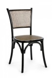 Cumpara ieftin Scaun din lemn negru cu insertie rattan maro Carrel 45 cm x 53 cm x 89 h x 46 h1