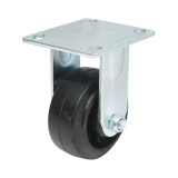 Roata fixa industriala 100x50 mm, cauciuc plin, placa otel, 100 kg