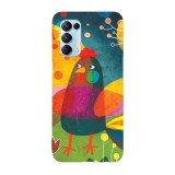 Husa compatibila cu Oppo A76 model Artistic Chicken painting, Silicon, TPU, Viceversa, Transparent, Carcasa