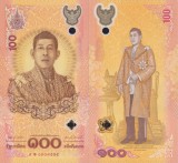 Bancnota Thailanda 100 Baht 2024 Comemorativa Polymer UNC, Asia, Necirculata