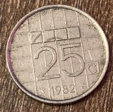 C50 - Moneda foarte veche - Olanda - 25 centi - 1982