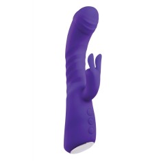 Vibrator Iepuras Vibrating &amp; Thrusting &amp; Warming, Silicon, USB, Mov, 21.8 cm