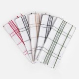 Lavete pentru pahare, Set 5 buc, 58x39cm, Albe cu carouri, CMCLASS